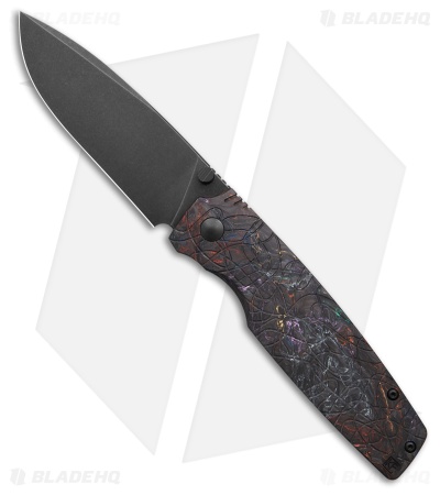 Custom Knife Factory LEX Frame Lock Red/Black CF (3.50" Black Stonewash)