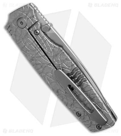 Custom Knife Factory LEX Frame Lock Silver Titanium (3.50" Bead Blasted)