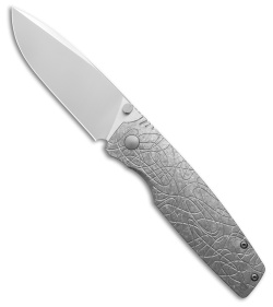 Custom Knife Factory LEX Frame Lock Silver Titanium (3.50" Bead Blasted)