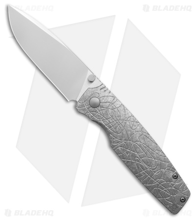 Custom Knife Factory LEX Frame Lock Silver Titanium (3.50" Bead Blasted)