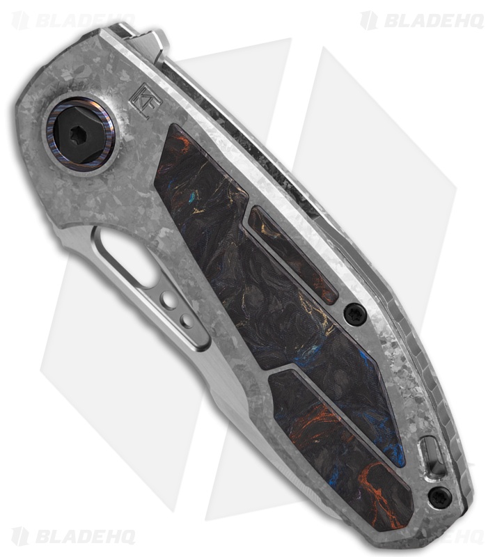Custom Knife Factory Peace Duke 2.0 Frame Lock Knife Crystal Ti/CF(3" Stonewash)