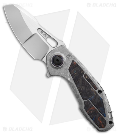 Custom Knife Factory Peace Duke 2.0 Frame Lock Knife Crystal Ti/CF(3" Stonewash)