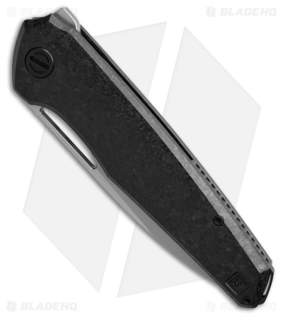 Custom Knife Factory Tasca Frame Lock Black Crystalised Ti (3.50" Stonewash)