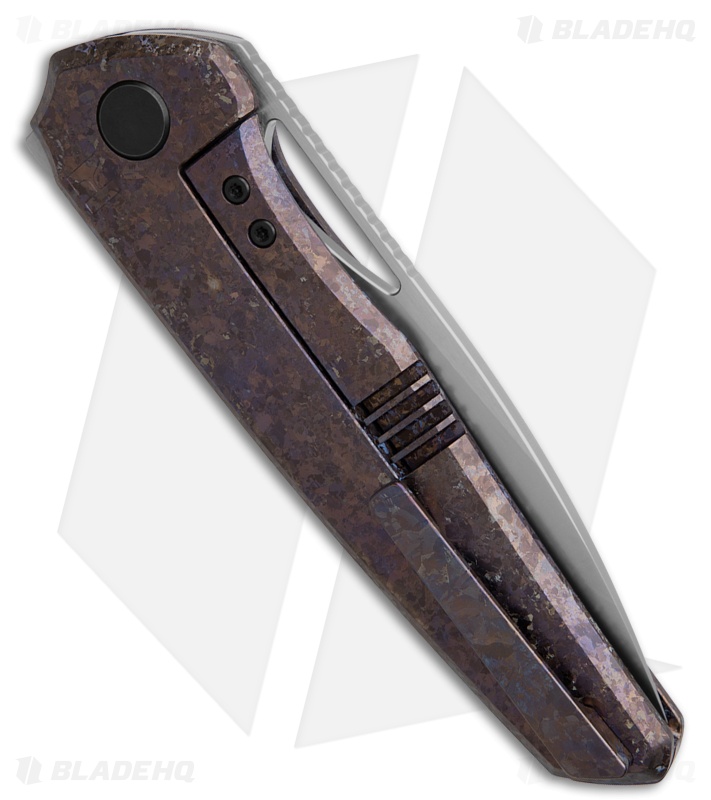Custom Knife Factory Tasca Frame Lock Purple Crystalised Ti (3.50" Stonewash)
