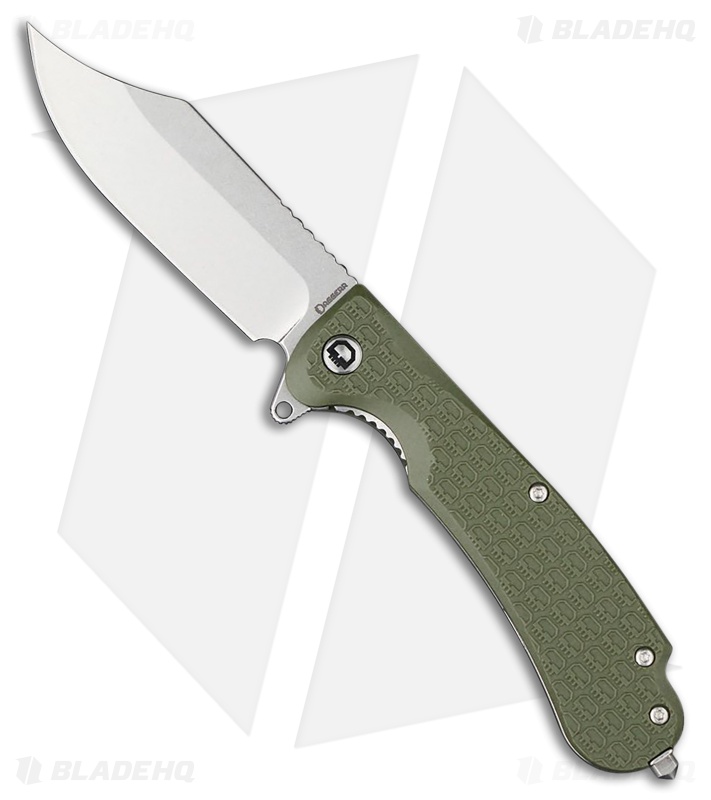 Daggerr Knives Powie Liner Lock Knife OD Green FRN (3.5" Stonewash)