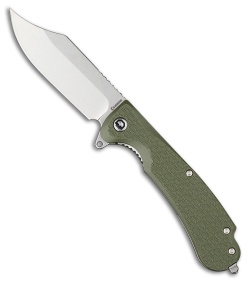 Daggerr Knives Powie Liner Lock Knife OD Green FRN (3.5" Stonewash)