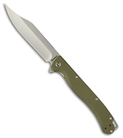 Daggerr Knives Toothpick Liner Lock Knife OD Green FRN (4.9" Stonewash)