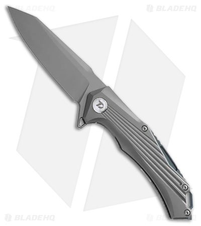 Dreamtech Framelock Gray Titanium Flipper (3.75" Bead Blasted)