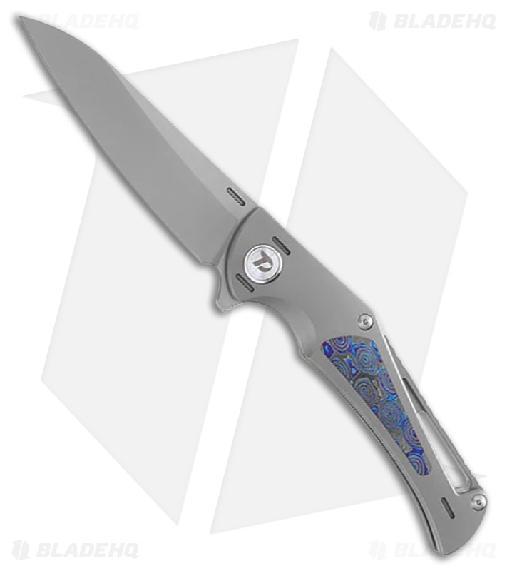 Dreamtech Framelock Knife Gray Ti W/Blue Zirconium Inlay - Blade HQ