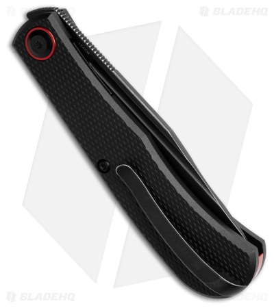 Daedalus Knife Co. The Lab Liner Lock Knife Black Textured Aluminum (3" Black SW)