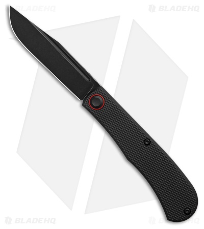 Daedalus Knife Co. The Lab Liner Lock Knife Black Textured Aluminum (3" Black SW)