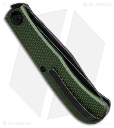 Daedalus Knife Co. The Lab Liner Lock Knife Green Textured Aluminum (3" Black SW)