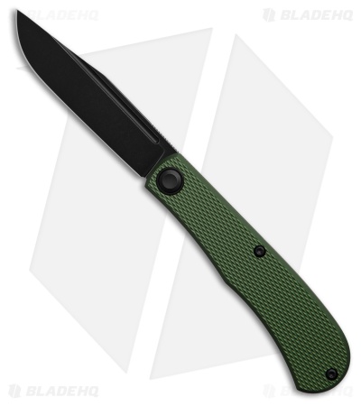 Daedalus Knife Co. The Lab Liner Lock Knife Green Textured Aluminum (3" Black SW)