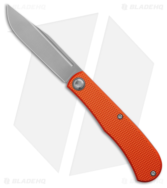 Daedalus Knife Co. The Lab Liner Lock Knife Orange Textured Aluminum (3" Satin)