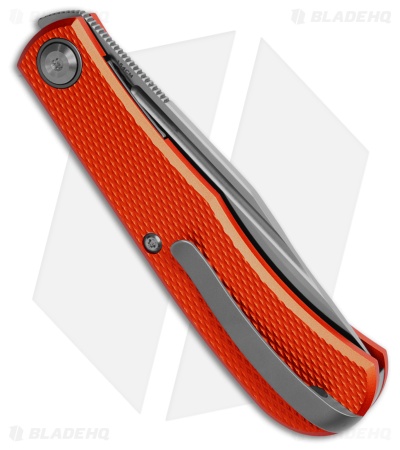 Daedalus Knife Co. The Lab Liner Lock Knife Orange Textured Aluminum (3" Satin)