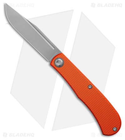Daedalus Knife Co. The Lab Liner Lock Knife Orange Textured Aluminum (3" Satin)