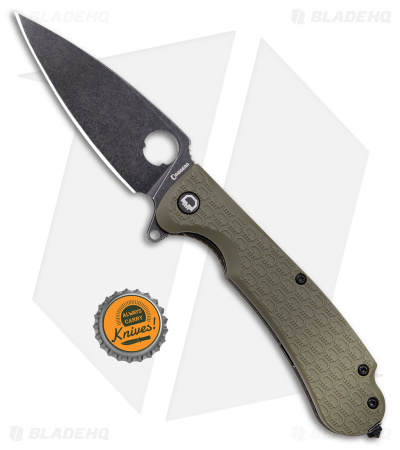 Daggerr Knives Resident Liner Lock Knife Olive Green FRN (3.5" Black) 