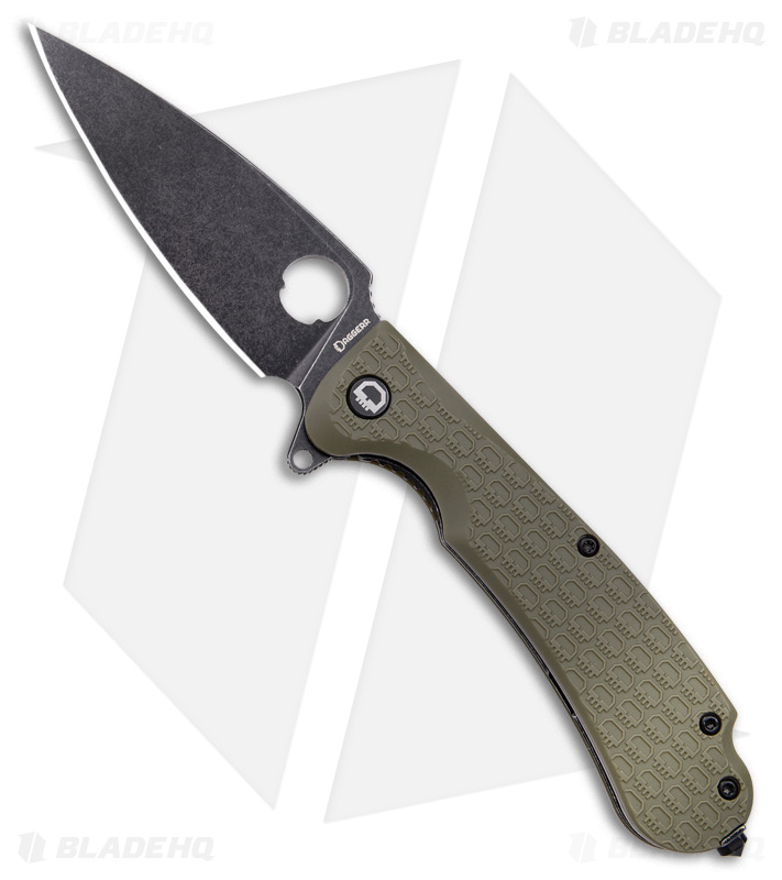 Daggerr Knives Resident Liner Lock Knife Olive Green FRN (3.5" Black) 