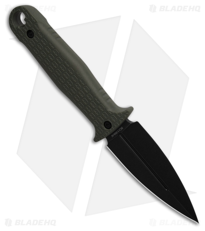 Daggerr Knives Combat Fixed Blade Knife Olive Green G-10 (3.6" Black)