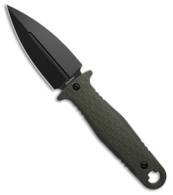 Daggerr Knives Combat Fixed Blade Knife Olive Green G-10 (3.6" Black)