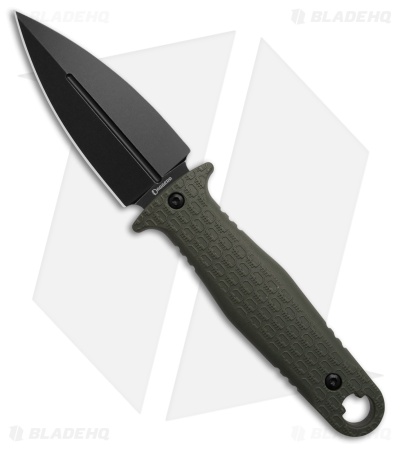 Daggerr Knives Combat Fixed Blade Knife Olive Green G-10 (3.6" Black)