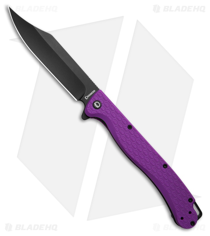 Daggerr Knives Toothpick Liner Lock Knife Purple FRN (4.9" Black)