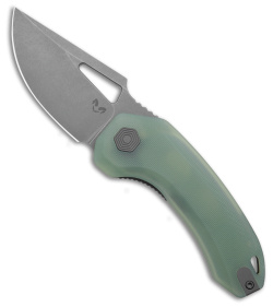 Damned Designs Djinn XL Liner Lock Knife Jade G-10 (3" SW) 14c28n