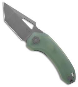 Damned Designs Oni XL Liner Lock Knife Jade G-10 (3" SW) 14c28n