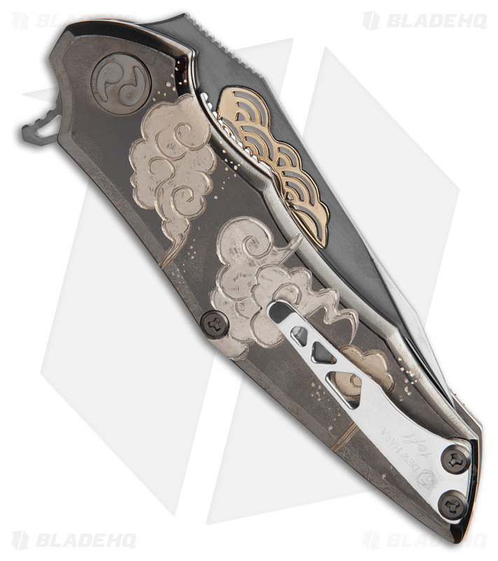 Dew Hara Custom Noah Liner Lock TI/Engrave DLC - Blade HQ