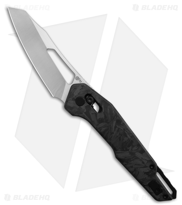Dew Hara SOUGA Crossbar Lock Knife Marble CF (3.6" Satin)