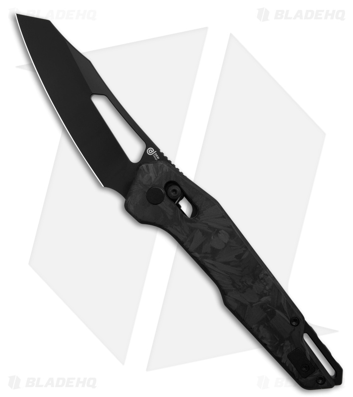Dew Hara SOUGA Crossbar Lock Knife Marble CF (3.6" Black Ti Coating)