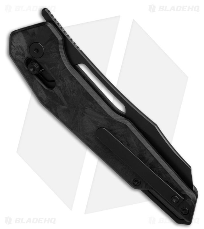 Dew Hara SOUGA Crossbar Lock Knife Marble CF (3.6" Black Ti Coating)