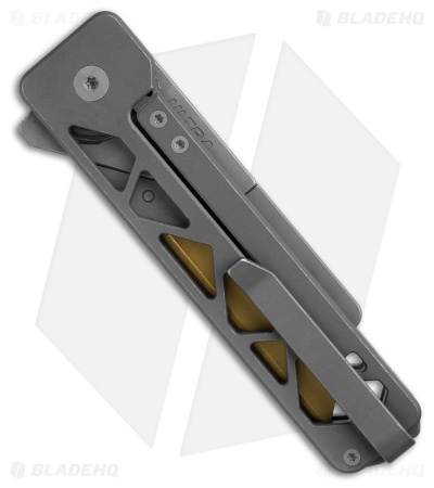 Exceed Designs TiRant Ultra Utility Knife Stonewashed Titanium Skeleton Milled