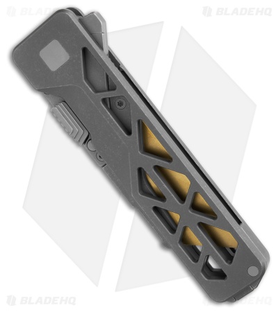 Exceed Designs TiRant Ultra Utility Knife Stonewashed Titanium Skeleton Milled