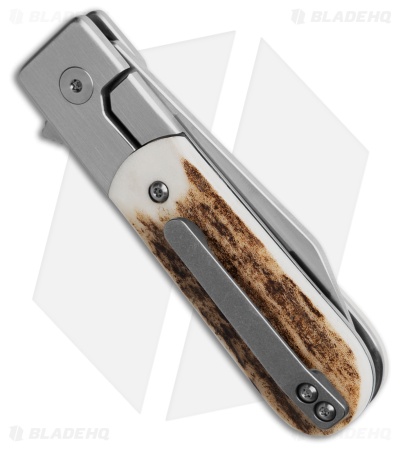 Finch Knife Co. Model 1929 Frame Lock Knife Stag Horn (2.5" Satin)