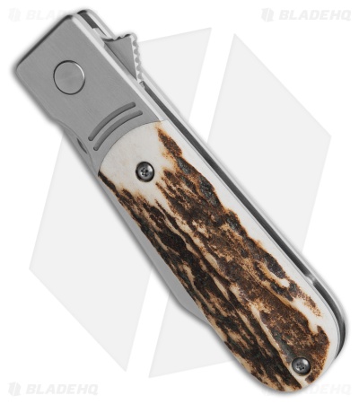 Finch Knife Co. Model 1929 Frame Lock Knife Stag Horn (2.5" Satin)