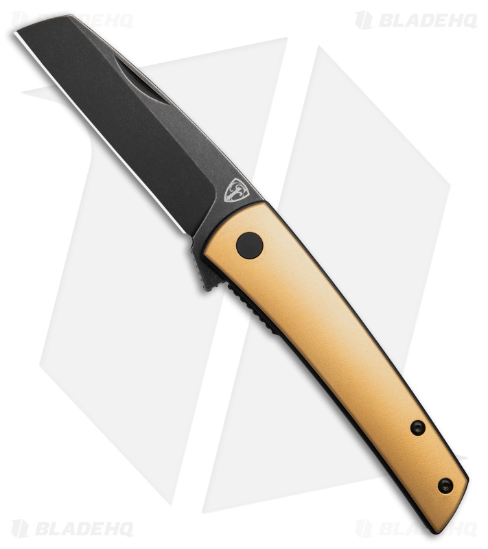 Finch Knife Co. Oxbow Liner Lock Knife Brass (3" Blackwash)
