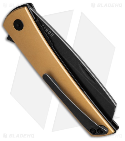 Finch Knife Co. Oxbow Liner Lock Knife Brass (3" Blackwash)