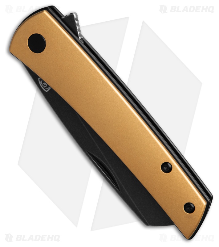 Finch Knife Co. Oxbow Liner Lock Knife Brass (3" Blackwash)