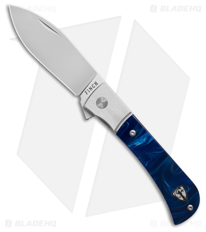 Finch Knife Co. Pipeline Frame Lock Knife Tidal Blue Resin (2.75" Satin)