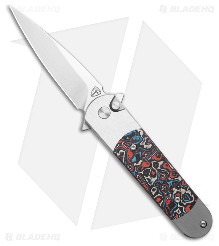 Finch Knife Co. Roadrunner Button Lock Knife Street Heat CF (3" Satin)