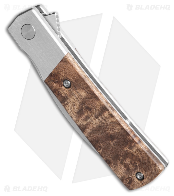 Finch Knife Co. Widowmaker Frame Lock Knife Burl Wood (2.9" Satin/SW)
