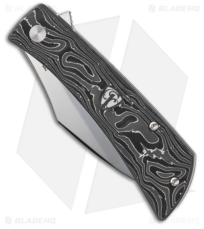Finch Knife Co. Nocturnal Liner Lock Knife Silversonic Carbon Fiber (3" Mirror)