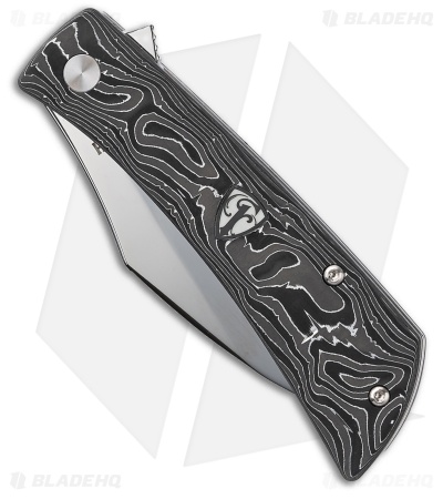 Finch Knife Co. Nocturnal Liner Lock Knife Silversonic Carbon Fiber (3" Mirror)