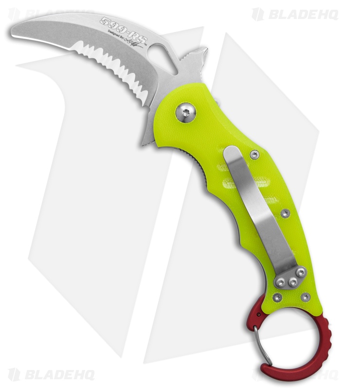 Fox Knives Karambit Folding Knife Yellow G-10 (2.5" SW)