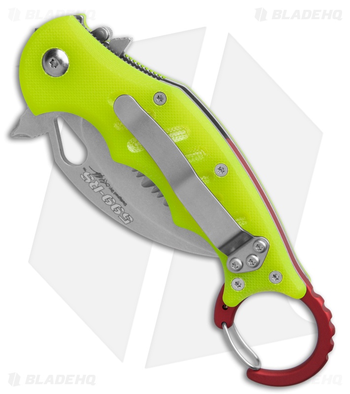 Fox Knives Karambit Folding Knife Yellow G-10 (2.5" SW)