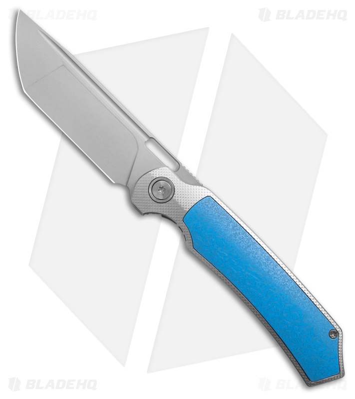 Franken Forge Electrode Frame Lock Knife Fatcarbon Blue Glass (3.5" Stonewash)