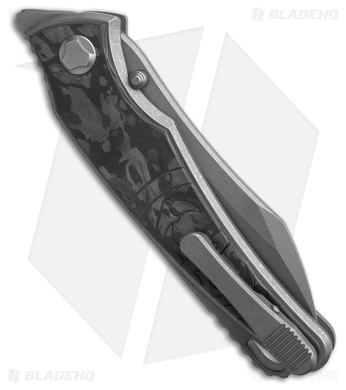 G&G Hawk Custom Talon Flipper Knife Carbon Fiber- Black Ops Marble