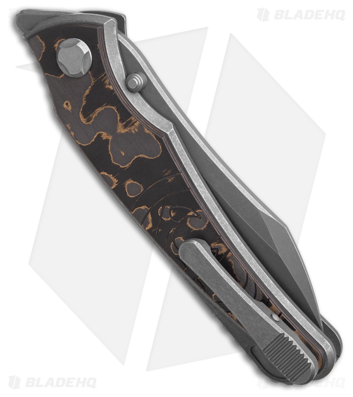 G&G Hawk Custom Talon Flipper Knife Carbon Fiber- Gold Camo