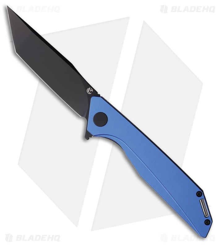 Glow Rhino Szilard Knife Blue Aluminum MagnaCut Black
